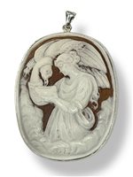 Pendentif Mandile 1922 Femme Cammei  in Argent Conchiglia 2MCICM206